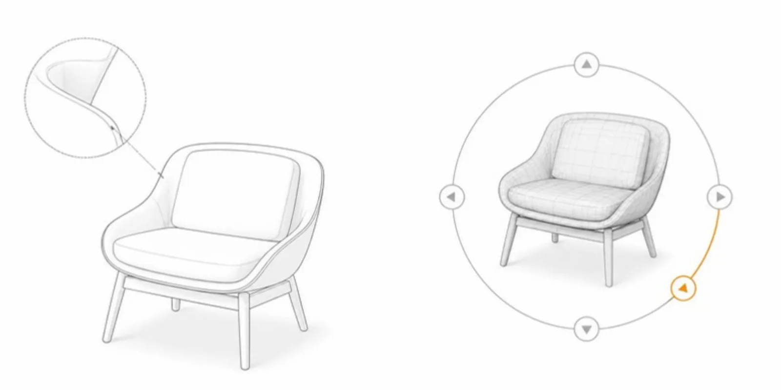 A slide with a 3D model and rotation handles