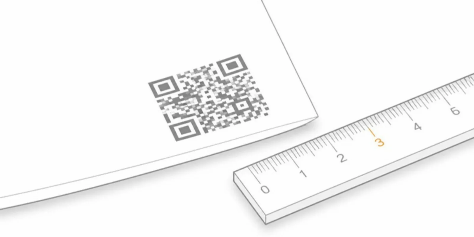 Sizing a QR code on a poster with a ruler