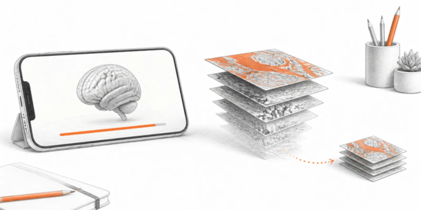 A phone loading a brain model quickly after its textures were resized
